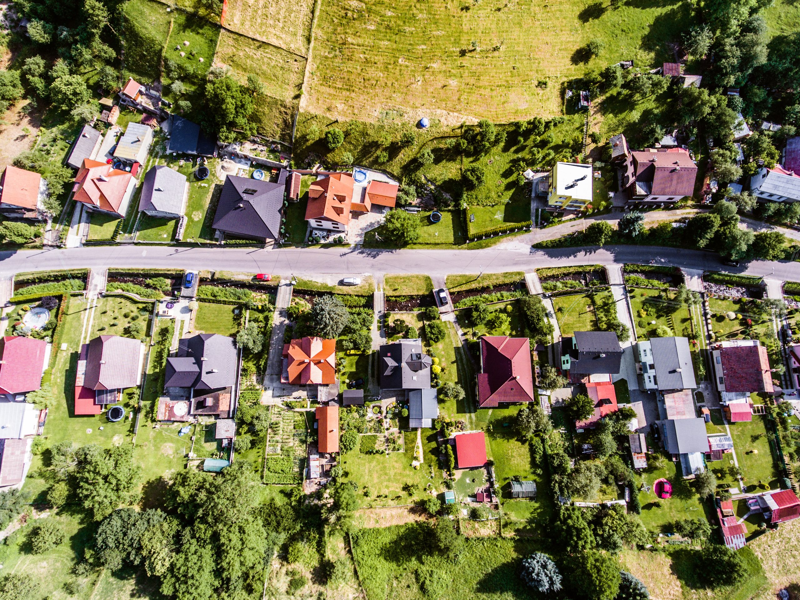 bovenaanzicht van een Nederlands dorp